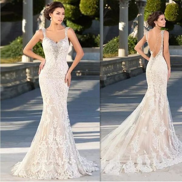2019 gorgeous lace mermaid wedding dresses african strap sweetheart beaded appliqued beach wedding dress bridal gowns custom made, White
2019 gorgeous lace mermaid wedding dresses african strap sweetheart beaded appliqued beach wedding dress bridal gowns custom made, White