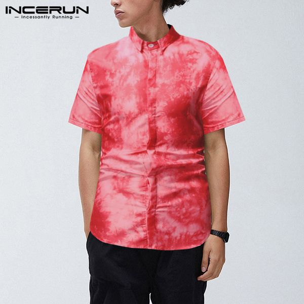 men's casual shirts incerun men shirt short sleeve lapel breathable tie dye gradient camisa summer fashion chic streetwear male hawaiia, White;black
men's casual shirts incerun men shirt short sleeve lapel breathable tie dye gradient camisa summer fashion chic streetwear male hawaiia, White;black