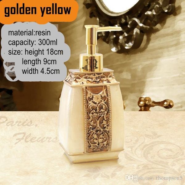golden yellow home quality resin shower gel hand sanitizer bottle pump head shampoo bottle sub-bottling emulsion fashion soap dispenser
golden yellow home quality resin shower gel hand sanitizer bottle pump head shampoo bottle sub-bottling emulsion fashion soap dispenser