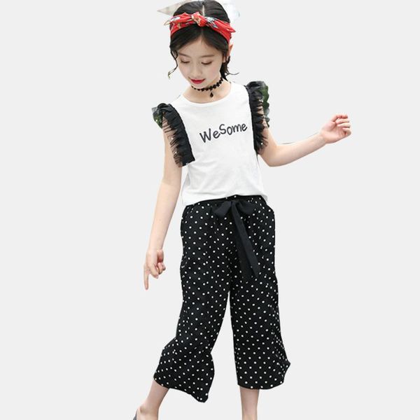 teen girls clothing letter vest + pants 2pcs girls summer clothing dot pattern clothes girl teenage tracksuits for children, White
teen girls clothing letter vest + pants 2pcs girls summer clothing dot pattern clothes girl teenage tracksuits for children, White