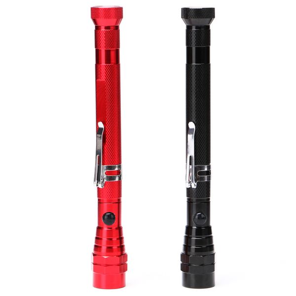 

telescopic magnetic led flashlight flexible 3led pen light torch lamp camping tactical pick up tool torch flashlights car repair searchlight