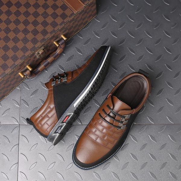 men's round-toe genuine leather men's casual shoes lace up front work shoes large size low heel casual, Black
men's round-toe genuine leather men's casual shoes lace up front work shoes large size low heel casual, Black