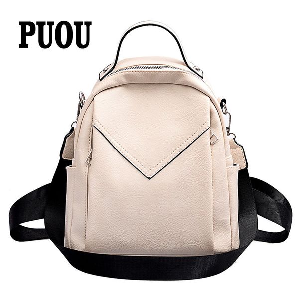 2020 spring new soft leather ladies backpack large capacity casual travel bag white main sac a dos femme 
2020 spring new soft leather ladies backpack large capacity casual travel bag white main sac a dos femme