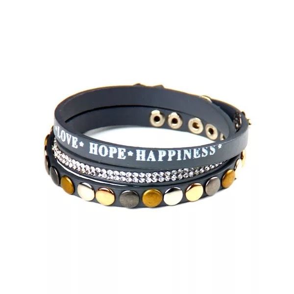 rhinestone hope love happiness black multilayer casual wrap vintage charm men leather bracelets women men punk jewelry, Golden;silver
rhinestone hope love happiness black multilayer casual wrap vintage charm men leather bracelets women men punk jewelry, Golden;silver