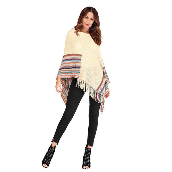 retro tassel shawl cloak sweater women turtleneck colorblock irregular long sweater long sleeve loose sweaters, Black
retro tassel shawl cloak sweater women turtleneck colorblock irregular long sweater long sleeve loose sweaters, Black