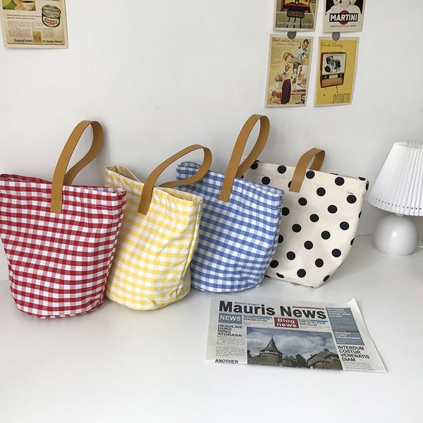 2020 ladies candy color plaid small portable japanese and korean chic hand carry small bucket canvas bag bag
2020 ladies candy color plaid small portable japanese and korean chic hand carry small bucket canvas bag bag