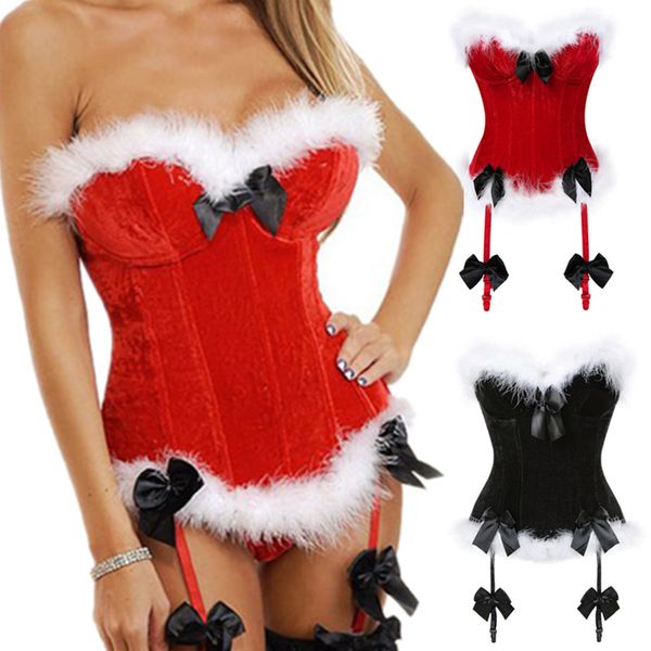 velvet christmas corsets women miss santa bustier corselet bowknots zipper side overbust corset, Black;white
velvet christmas corsets women miss santa bustier corselet bowknots zipper side overbust corset, Black;white