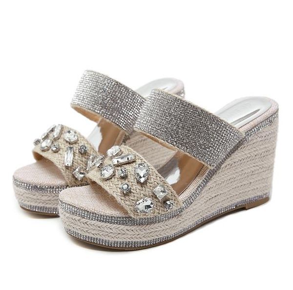 2020 crystal beaded rhinestone straw woven platform wedge sandles designer shoes slides size 34 to 39 tradingbear, Black
2020 crystal beaded rhinestone straw woven platform wedge sandles designer shoes slides size 34 to 39 tradingbear, Black