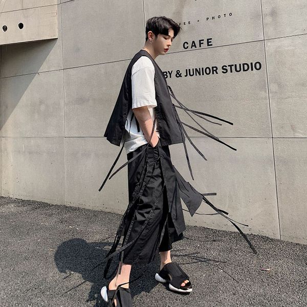 мужчины япония стиль лента свободного жилет пальто мужской streetwear punk gothic рукава куртка fashion show повседневный жилет, Black;white
мужчины япония стиль лента свободного жилет пальто мужской streetwear punk gothic рукава куртка fashion show повседневный жилет, Black;white