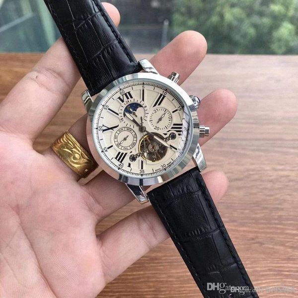 brand sub-dials work mens watch luxury 42mm dial mechanical automatic luminous flywheel genuine leather moon phase watches for men 2020, Slivery;brown
brand sub-dials work mens watch luxury 42mm dial mechanical automatic luminous flywheel genuine leather moon phase watches for men 2020, Slivery;brown