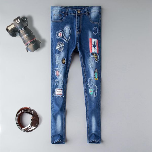 straight cotton jeans men ripped distressed hole 2019 new brand denim trousers patchwork printed homme jeans plus size 29-38, Blue
straight cotton jeans men ripped distressed hole 2019 new brand denim trousers patchwork printed homme jeans plus size 29-38, Blue
