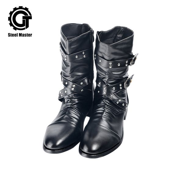steampunk mens boots ankle boots leather shoes cross straps rivet winter shoes men, Black
steampunk mens boots ankle boots leather shoes cross straps rivet winter shoes men, Black
