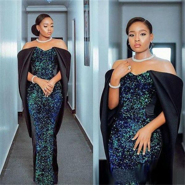 plus size african mermaid evening dresses floor length sequined satin prom gowns with wrap formal party dress, Black;red
plus size african mermaid evening dresses floor length sequined satin prom gowns with wrap formal party dress, Black;red
