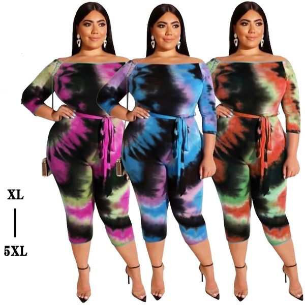 2020 autumn tie dye tracksuits women off shoulder t-shirts bodycon pants set jumpsuit women clothes plus size 5xl
2020 autumn tie dye tracksuits women off shoulder t-shirts bodycon pants set jumpsuit women clothes plus size 5xl