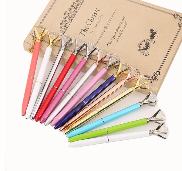 new designer 13 colors metal ballpoint pen with big diamond gem magical luxury pen fashion creative stationery school office supplies, Blue;orange
new designer 13 colors metal ballpoint pen with big diamond gem magical luxury pen fashion creative stationery school office supplies, Blue;orange