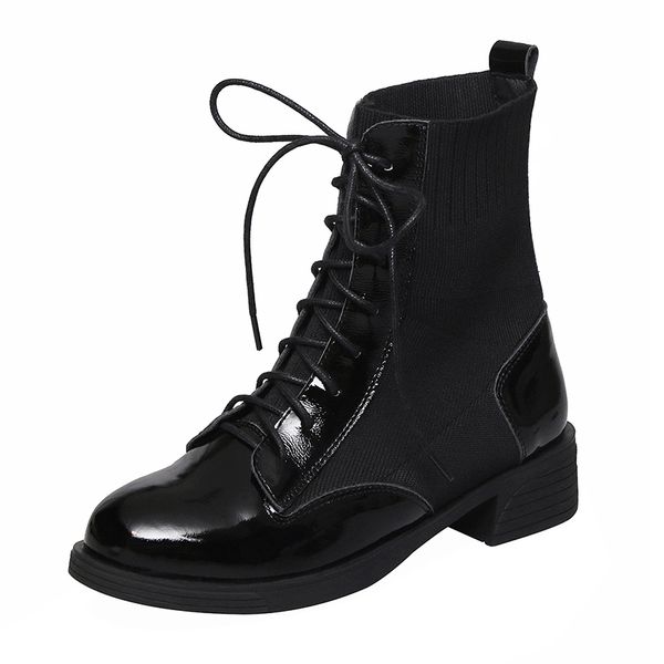 rimocy black patent leather ankle boots for women autumn winter knitting patchwork square heels botas mujer lace up shoes woman
rimocy black patent leather ankle boots for women autumn winter knitting patchwork square heels botas mujer lace up shoes woman