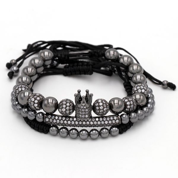 3pcs/set men's jewelry crown charm studded zircon men's couple bracelet bead bracelet masculina bileklik, Golden;silver
3pcs/set men's jewelry crown charm studded zircon men's couple bracelet bead bracelet masculina bileklik, Golden;silver