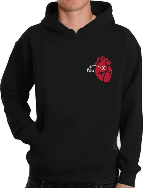 in my heart valentine's day pocket hoodie, Black