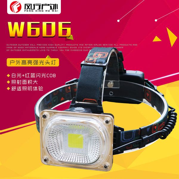 w606 light headlights new pattern cob led red blue flash of light usb charge wide-angle extensive light lamp
w606 light headlights new pattern cob led red blue flash of light usb charge wide-angle extensive light lamp