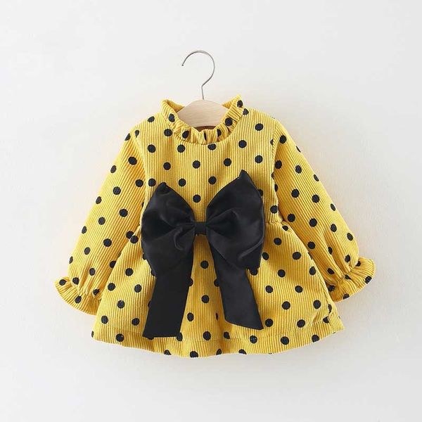 Girl Dress Kids Spring Autumn Children's Girl Clothing Bow dot Long Sleeve Princess Dress for Girl Fashion Yellow & Pink 1-3Year
Girl Dress Kids Spring Autumn Children's Girl Clothing Bow dot Long Sleeve Princess Dress for Girl Fashion Yellow & Pink 1-3Year