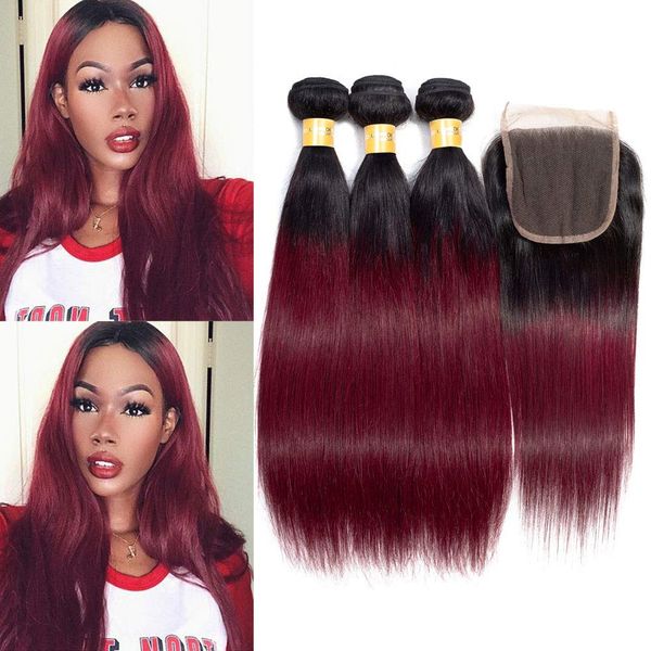sunnybeauty 1b burgundy ombre hair with closure wine red hair bundles with silk closures 10 12 14 10 closure 1b 99j brazilian hair stright, Black
sunnybeauty 1b burgundy ombre hair with closure wine red hair bundles with silk closures 10 12 14 10 closure 1b 99j brazilian hair stright, Black
