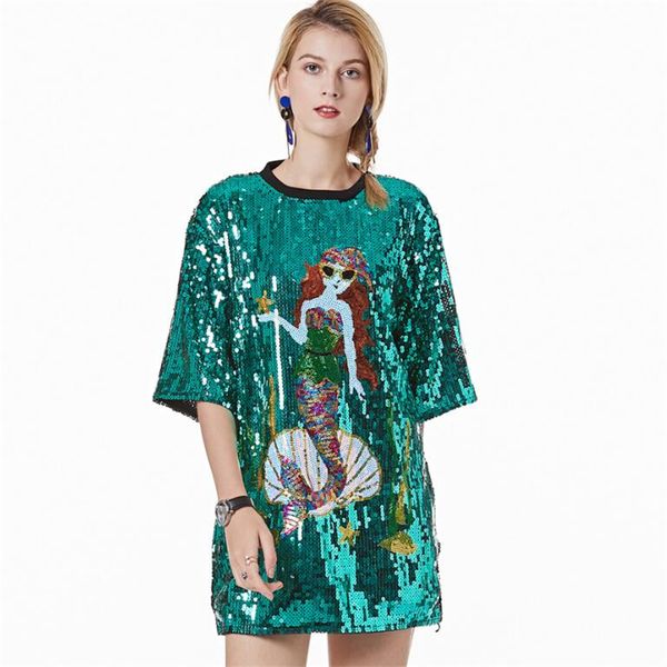 women's t-shirt fashion mermaid sequin long women short sleeve t-shirts jazz dance hip hop loose sparkling, White
women's t-shirt fashion mermaid sequin long women short sleeve t-shirts jazz dance hip hop loose sparkling, White