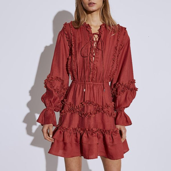 2020 boho red autumn patchwork ruffles bandage ruched dresses female v neck lantern long sleeve high waist dress women fashion tide, Black;gray
2020 boho red autumn patchwork ruffles bandage ruched dresses female v neck lantern long sleeve high waist dress women fashion tide, Black;gray