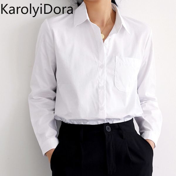 all-match turn-down collar white women blouses loose one pocket blouse shirt female casual shirts blusas 2019
all-match turn-down collar white women blouses loose one pocket blouse shirt female casual shirts blusas 2019