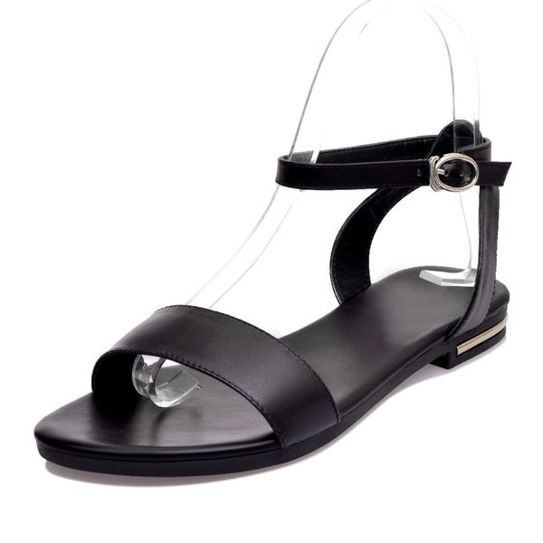 2019 women sandals genuine leather shoes buckle summer shoes comfortable falt casual woman big size 33-46, Black
2019 women sandals genuine leather shoes buckle summer shoes comfortable falt casual woman big size 33-46, Black