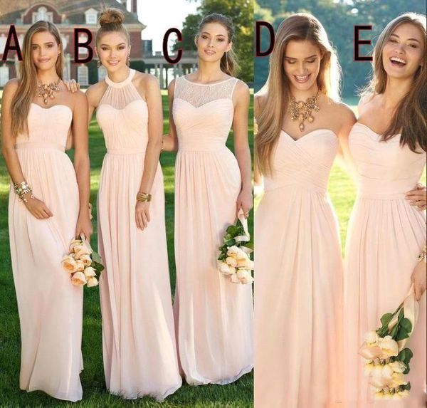 2019 pink navy long bridesmaid dresses mixed neckline flow chiffon summer blush bridesmaid formal prom party dresses with ruffles, White;pink
2019 pink navy long bridesmaid dresses mixed neckline flow chiffon summer blush bridesmaid formal prom party dresses with ruffles, White;pink