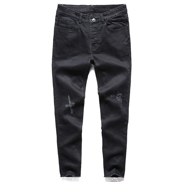 men 's jeans ripped holes pants korean style influx black casual trousers cool stretch man pants spring and summer regular, Blue
men 's jeans ripped holes pants korean style influx black casual trousers cool stretch man pants spring and summer regular, Blue