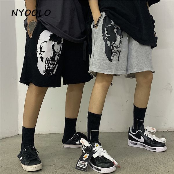nyoolo harajuku streetwear skull print loose straight shorts casual summer elastic waist jogger shorts women and men, White;black
nyoolo harajuku streetwear skull print loose straight shorts casual summer elastic waist jogger shorts women and men, White;black
