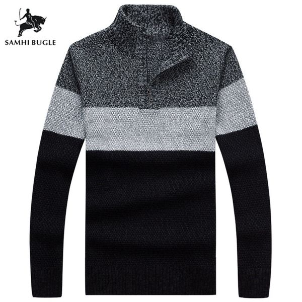 sweater men 2019 autumn winter new arrival striped pullover men's sweater fashion stand collar sweaters for men, White;black
sweater men 2019 autumn winter new arrival striped pullover men's sweater fashion stand collar sweaters for men, White;black