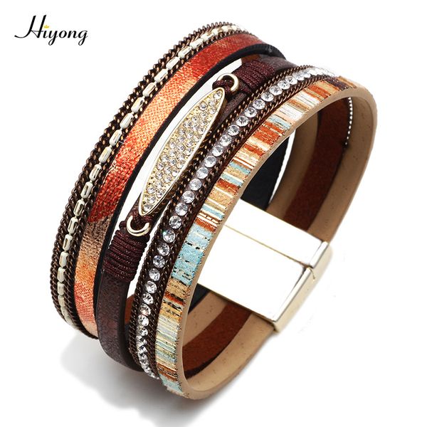 2019 fashion 7 color leather bracelets for women femme multi layer wrap bracelet alloy leaf charm crystal magnetic clasp bangles, Golden;silver
2019 fashion 7 color leather bracelets for women femme multi layer wrap bracelet alloy leaf charm crystal magnetic clasp bangles, Golden;silver