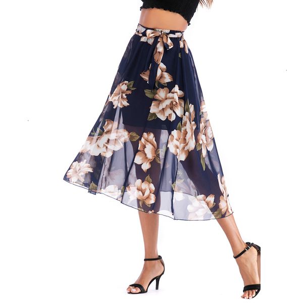 women chiffon rok flowers printing rok mid calf smoking summer faldas mujer beach elastic waist, Black
women chiffon rok flowers printing rok mid calf smoking summer faldas mujer beach elastic waist, Black