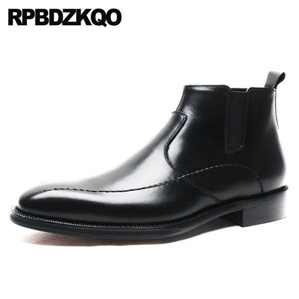 business short full grain leather genuine slip on ankle square toe formal autumn booties mens zipper dress boots party shoes, Black
business short full grain leather genuine slip on ankle square toe formal autumn booties mens zipper dress boots party shoes, Black