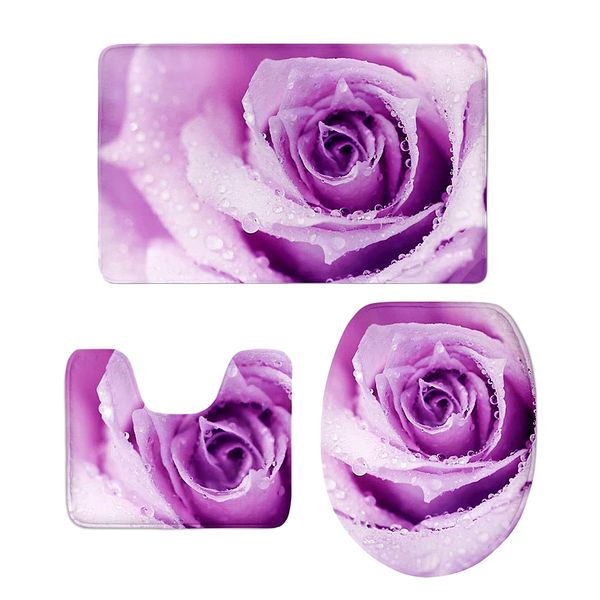 3d flower series bathroom rug set, pedestal rug +lid toilet cover + bath mat
3d flower series bathroom rug set, pedestal rug +lid toilet cover + bath mat