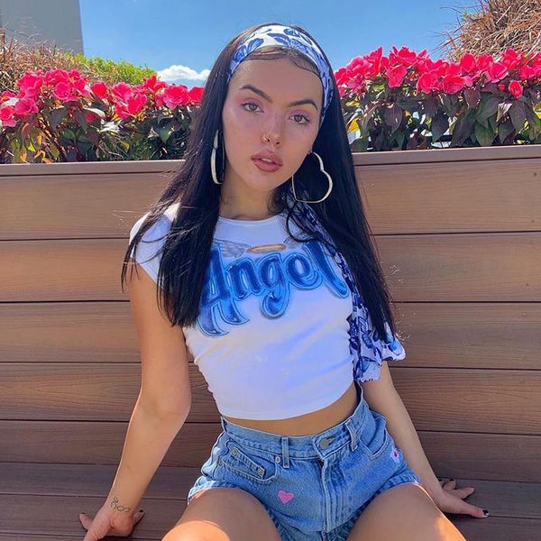 casual natural color tees women clothing women designer letter print tees fashion cap sleeve crop, White
casual natural color tees women clothing women designer letter print tees fashion cap sleeve crop, White