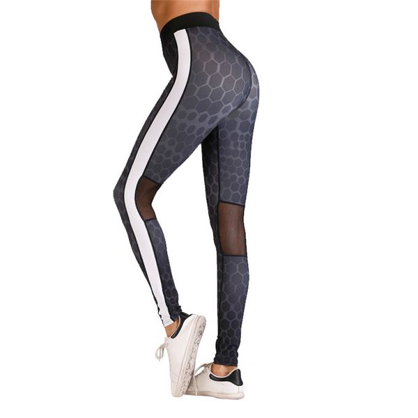 women white cotton leggings jeggings high side stripes mesh honeycomb fitness girl waist legging, Black
women white cotton leggings jeggings high side stripes mesh honeycomb fitness girl waist legging, Black