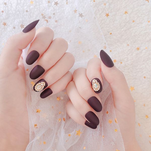 dark red glitter diamond false nails charming reusable detachable waterproof fake press on nail fashion oval fake nails art tip#, Red;gold
dark red glitter diamond false nails charming reusable detachable waterproof fake press on nail fashion oval fake nails art tip#, Red;gold