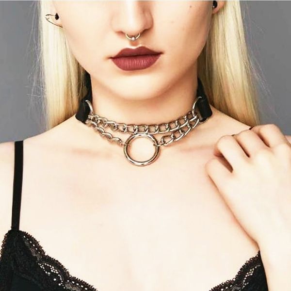 colemje gothic lock chain necklace multilayer punk choker collar goth pendant necklace women leather witch rave jewelry, Silver
colemje gothic lock chain necklace multilayer punk choker collar goth pendant necklace women leather witch rave jewelry, Silver