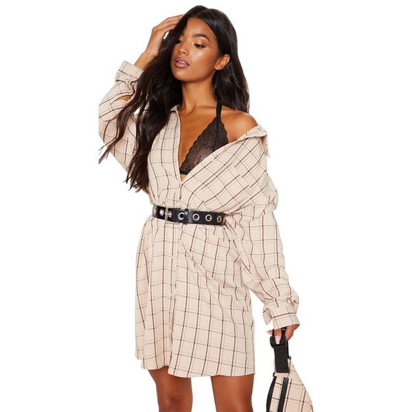 women plaid shirt dress fashion turn down collar lattice button long sleeves mini dress casual plaid loose office #40, Black;gray
women plaid shirt dress fashion turn down collar lattice button long sleeves mini dress casual plaid loose office #40, Black;gray