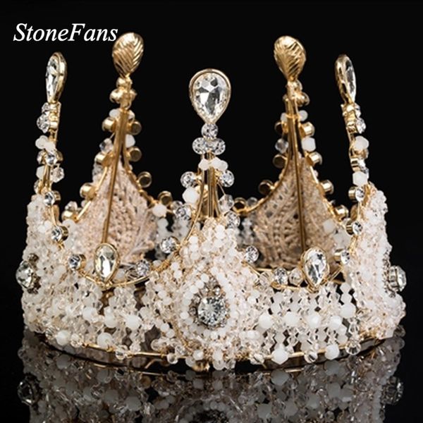 stonefans handmade bridal hair jewelry wedding crown and tiara trendy rhinestone queen round big princess crown for party cake, Golden;white
stonefans handmade bridal hair jewelry wedding crown and tiara trendy rhinestone queen round big princess crown for party cake, Golden;white