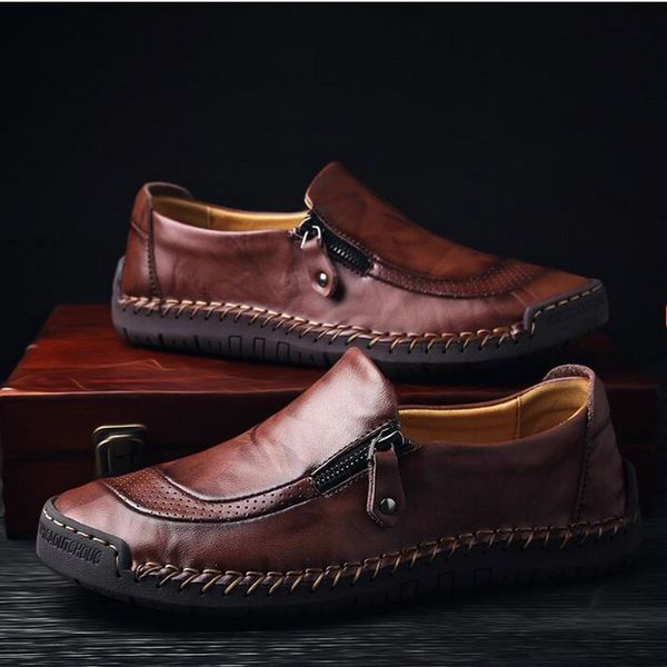 men flats moccasins sneakers new fashion leather casual shoes men's handmade vintage loafers shoes big size a52-14, Black
men flats moccasins sneakers new fashion leather casual shoes men's handmade vintage loafers shoes big size a52-14, Black