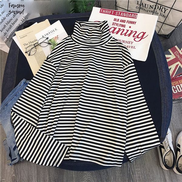 fall winter pinstripe sweater striped shirt turtleneck oversize pinstripe basic render unlined upper garment drop shipping, White;black
fall winter pinstripe sweater striped shirt turtleneck oversize pinstripe basic render unlined upper garment drop shipping, White;black