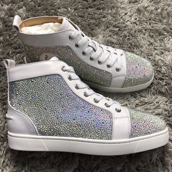 shiny clear rhinestone sneakers shoes women,men high red bottom shoes famous crystal strass casual walking party dress with box, Black
shiny clear rhinestone sneakers shoes women,men high red bottom shoes famous crystal strass casual walking party dress with box, Black