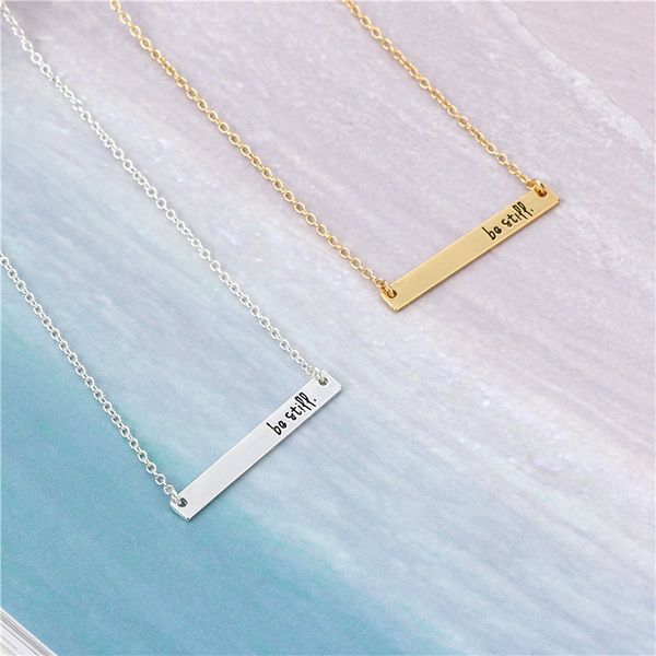 religious bible verse christian belief jewelry fashion be still bar pendant necklace inspirational gift for women men wish gift, Silver
religious bible verse christian belief jewelry fashion be still bar pendant necklace inspirational gift for women men wish gift, Silver