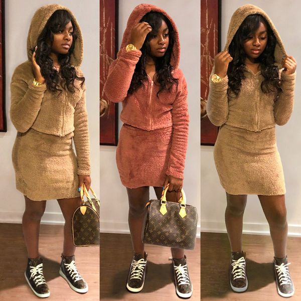 slim thick coat hooded zipper long-sleeved two-piece skirt women's two piece dress winter dress suits, White
slim thick coat hooded zipper long-sleeved two-piece skirt women's two piece dress winter dress suits, White