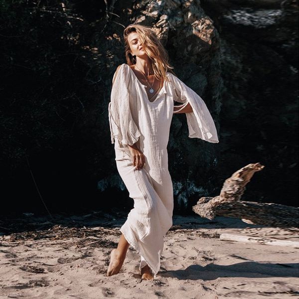 women boho baggy loose dress beach dresses robe long sleeve v-neck kaftan maxi dresses, Black;gray
women boho baggy loose dress beach dresses robe long sleeve v-neck kaftan maxi dresses, Black;gray