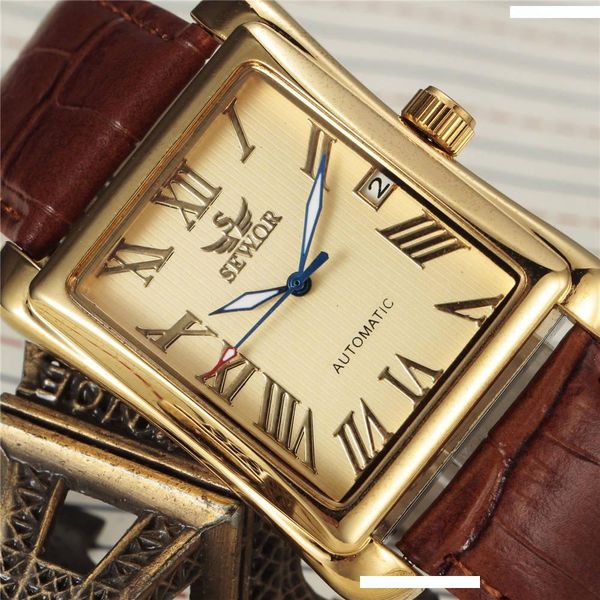 sewor luxury men watches fashion rectangle watches men gold automatic mechanical man relogio masculino, Slivery;brown
sewor luxury men watches fashion rectangle watches men gold automatic mechanical man relogio masculino, Slivery;brown